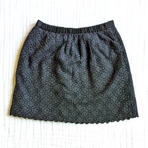 J. Crew Y2K Micro Mini Skirt Women 00 Navy Blue Eyelet Lace Preppy Academia
